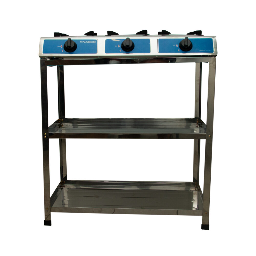 Nasco 3 Burner Gas Stove Silver. NASGS-K332FS