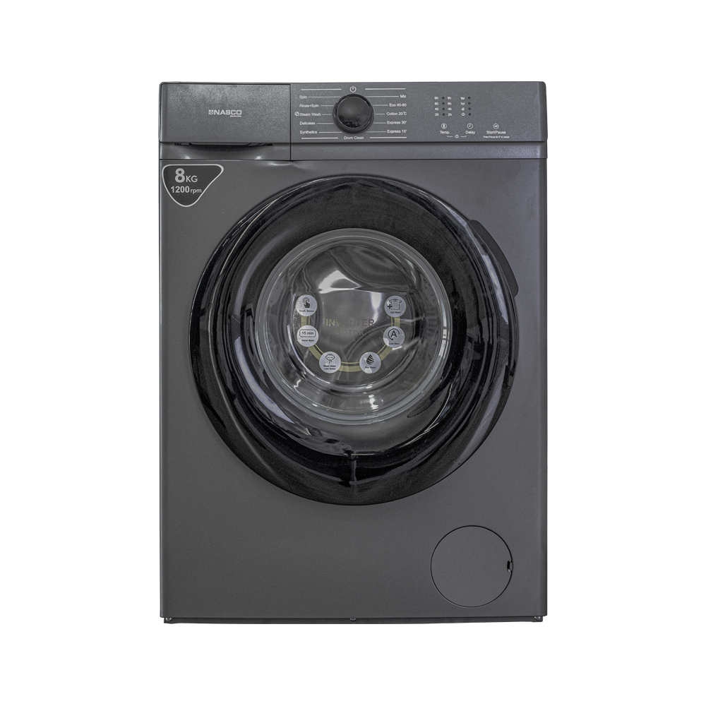 Nasco 8 KG Front Load Washing Machine-NASFL-J8KG-S