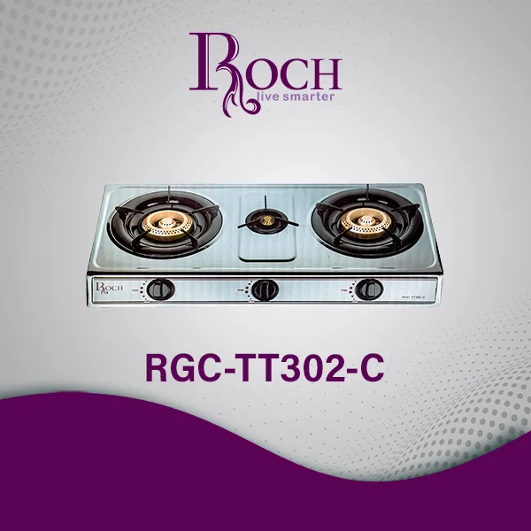 ROCH GAS STOVE 3 BURNER (RGS-8035B3-D)(8PC IN CTN) image 2