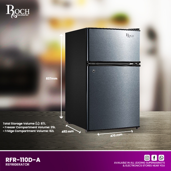 ROCH RFR 110 (85 Ltrs) TABLE TOP DOUBLE DOOR image 2
