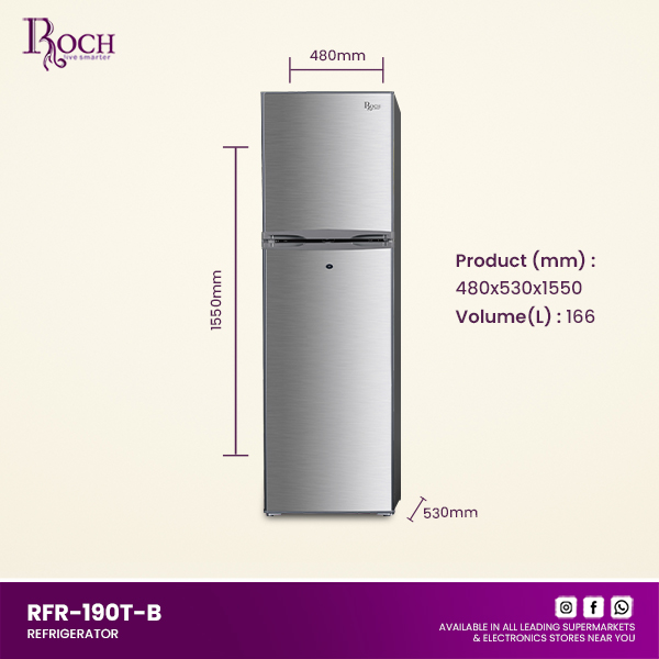 ROCH RFR 190 (166 Ltrs) TOP FREEZER image 3