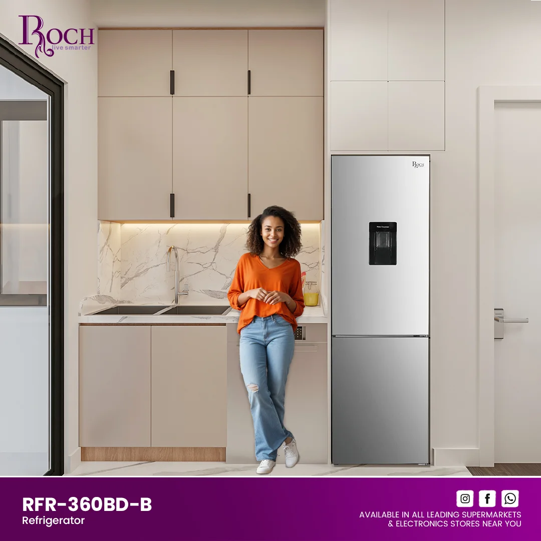 ROCH RFR 360 GLASS (309 Ltrs) TOP FREZEER+ DISPENSER