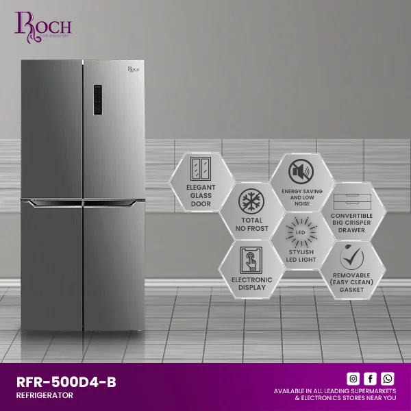 ROCH RFR 500 (421 Ltrs) TOP FREZEER (FOUR DOORS) image 3