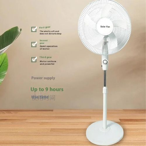 TAC New Rechargeable Fan With Solar -White image 3