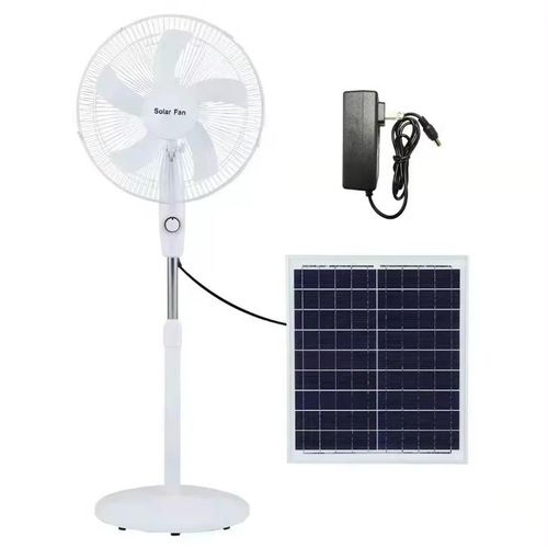 TAC New Rechargeable Fan With Solar -White image 2
