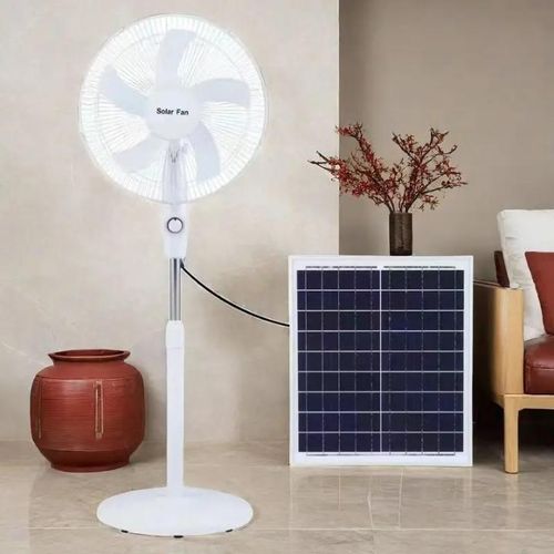 TAC New Rechargeable Fan With Solar -White