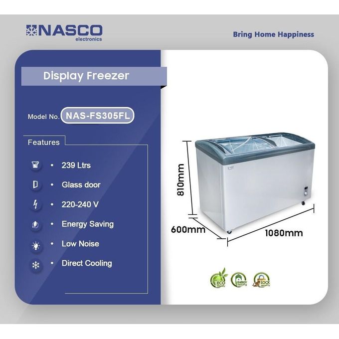 NAS-200-SK Chest Freezer (sliding glass/top) 142 - 144 Ltrs image 3