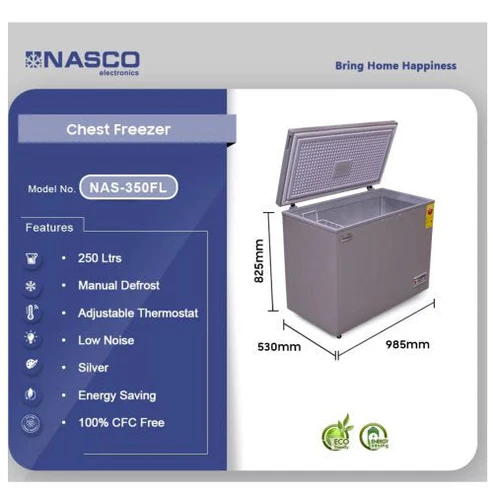 NAS-400FL-G Chest Freezer (gold finish) 288 Ltrs image 3